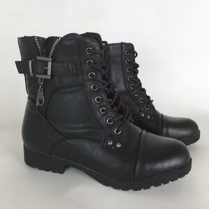 Black Ankle Boots with Buckle Detail